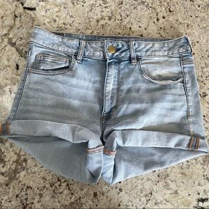 AMERICAN EAGLE super stretch high rise jean shorts size 12